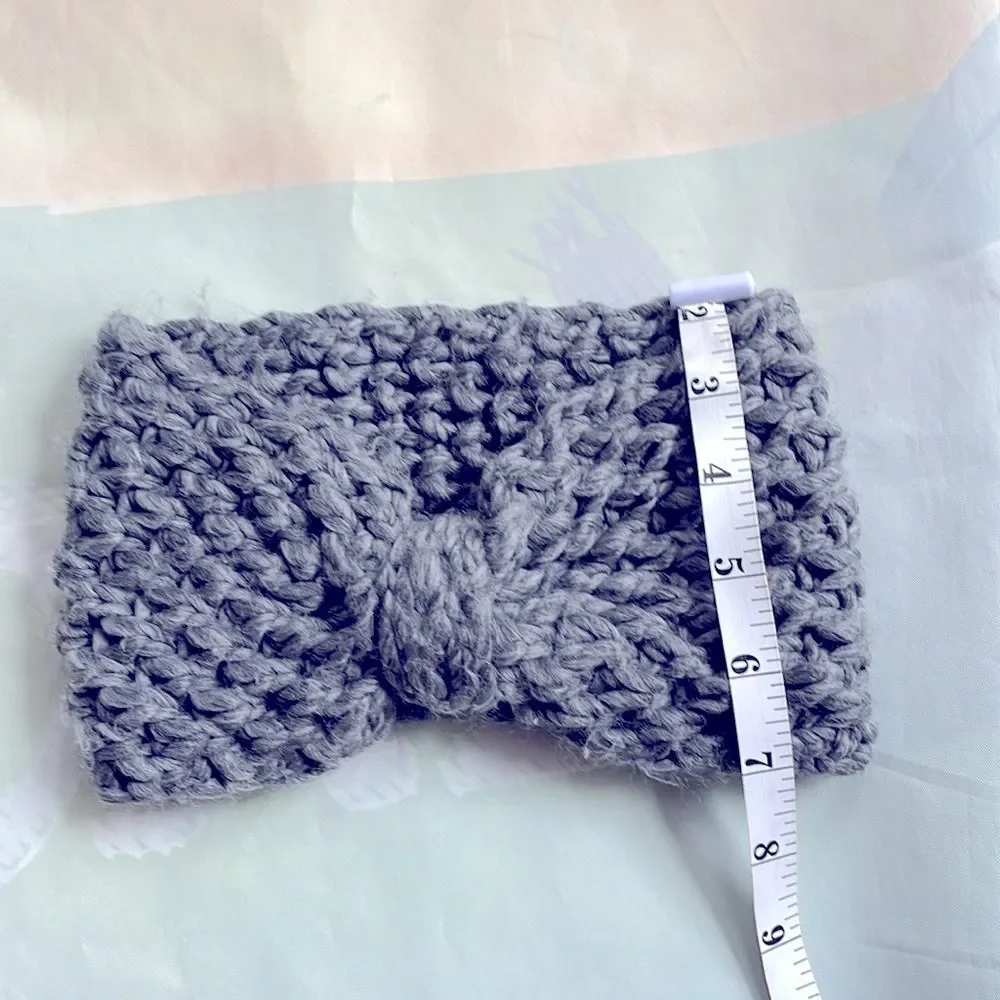Old Navy Chunky knitted ear warmers head band gray O/S